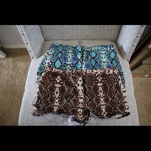 BCBG snake print shorts